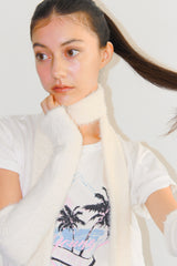 FUR KNIT LONG MUFFLER / IVORY