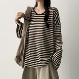 Romu Loose Fit Stripe Dangara Long Sleeve T-shirt