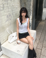 ドットダブルウエストスカートパンツ