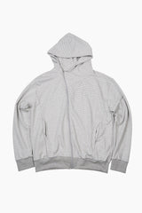 City stripe unbalance hood zip-up