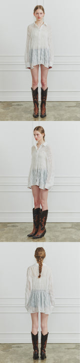 MEMORY SHIRRING SHIRT white