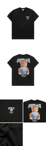 24FW WORLD WIDE GLOBE BEAR ARTWORK SHORT SLEEVE T-SHIRT (OVERSEAS EXCLUSIVE) BLACK