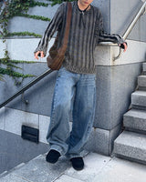 Snap Button Denim Pants (Black)