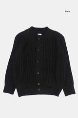 Maya round-neck wool brush cardigan