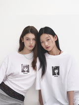 ORIGHH ガールオーバーサイズクロップ半袖Tシャツ_ショートヘアーガール