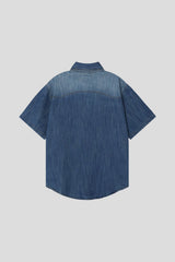 LMN ラボスラブウェスタン半袖デニムシャツ (4 colors)