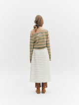 Tiered Midi Skirt (Cream)