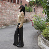 [belt set] Shirty Low Rise incision pocket wide bootcut cotton pants