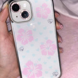 Aloha gal phone case (mint) - silver epoxy