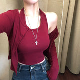 [BELLIDE MADE] Holter neck camisole + cardigan setup