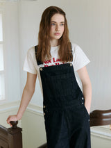 SEMI WIDE OVERALL DENIM PANTS DEEP BLUE