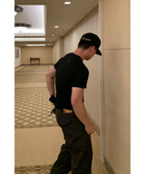 [1+1] Ribbed Muscle Henley Neck