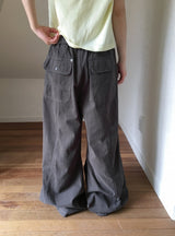 Dason Button Parachute Banding String Pants