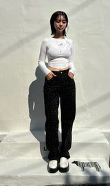 FLOWER DOT DENIM PANTS code 23001