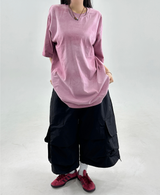 GRADATION WOVEN COLORBLOCK OVERFIT SHORT SLEEVE🖤🤎💙🩷 - 4 COLORS