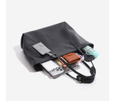 Woven Texture Large Square Tote Bag with Pouch