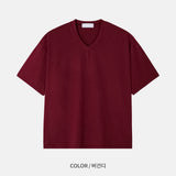 LMN サマーレイヤリングクロップVネック半袖Tシャツ (8 colors)
