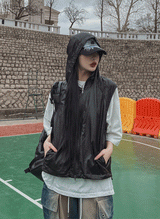 ミューズグロッシーナイロンパーカーベスト