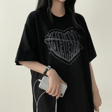 Face Heart Boxy Fit Short Sleeve T-shirt