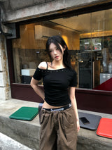 Stone Unbalanced shoulder T