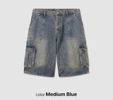 No.0770 fatigue cago denim SHORTS (3color)