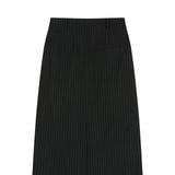 Stripe Long Skirt Black