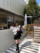 ラヴィーニュ シンプル Aライン ベルト付き ミニスカート