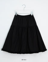 Fiumi Frill Shirring Midi Banding Skirt