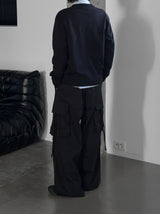 (unisex) Oblique two-way knit zip-up