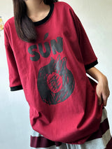 Sungre Raglan Contrast Oversized Tee 3color