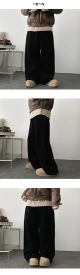 Pled corduroy wide pants[3 Tier Length]