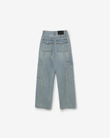 Diagonal fringe denim [ light blue ]