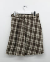 Grunge Button-Up Checkered Skirt (2 Colors)