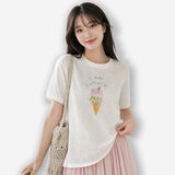 Ice Cream Graphic Lightweight Summer T-Shirt