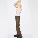 エコレザーセミブーツカットパンツ [brown]
