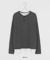 [unisex] アンリウォーマーヘンリーネックオーバー長袖Tシャツ