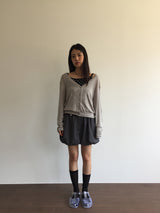 Bone Silk V Cardigan (2color)