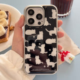 beloved cat silver frame case (black)