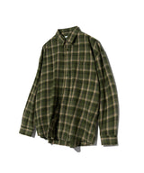 87-STAN092 Vintage Forest OverFit Long-Sleeved Tartan Check Shirt