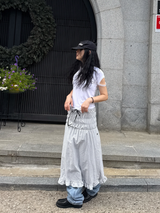 side button smocking skirt & dress 