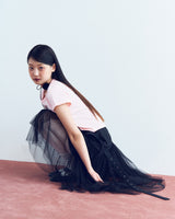 unbalance buckle backless dress_black
