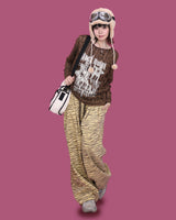 zebra banding pants - yellow