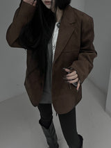 line suede blazer jacket (2color)
