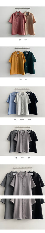 Pulse open collar short-sleeved shirt (10 colors)