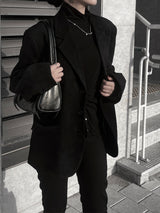 line suede blazer jacket (2color)