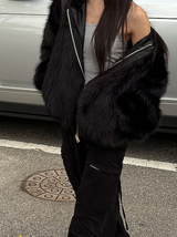 [Unisex] Fur 2way hood zip up(4color)