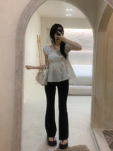 Sugar Lace Babydoll Puff Blouse