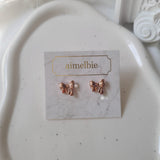 プチデイリーリボンピアス - Rosegold Color