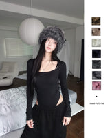 Metel fluffy hat