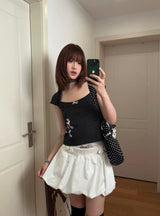 Polka Dot Short Sleeve Top